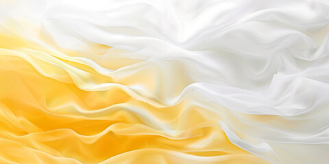 Wall Mural - abstract background of white and yellow silk or satin luxury cloth