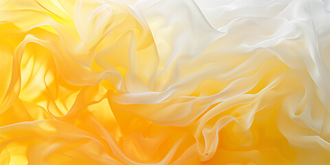 Wall Mural - abstract background of white and yellow silk or satin luxury cloth