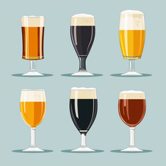 Wall Mural - Vector_illustration_of_various_beer_glasses