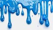 © Werckmeister - blue slime dripping down in isolation on a white background.