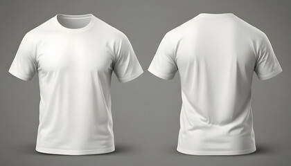 White blank t-shirt mockup. t-shirt front and back side. male t shirt template. Generative Ai	