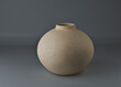 © olegkruglyak3 - Ceramic Spherical Vase with Speckled Surface on Gray Background. 3D render