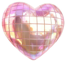 Wall Mural - png iridescent heart-shaped disco ball