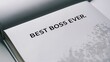 © umme - book page with the words best bossever