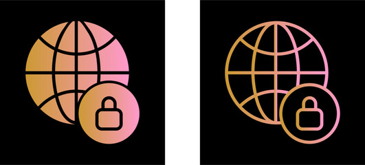 Canvas Print - Worldwide Security Vector Icon