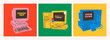 © Dariia - Retro vintage Computers set. Old PC with monitor, keyboard. Old style technology. Hand drawn trendy Vector illustration. Isolated design elements. Vintage gadgets. Print, logo, design templates