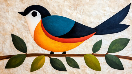 Wall Mural - Colorful Abstract Bird Illustration for Home Decor