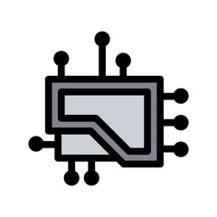 Wall Mural - Computer chip icon