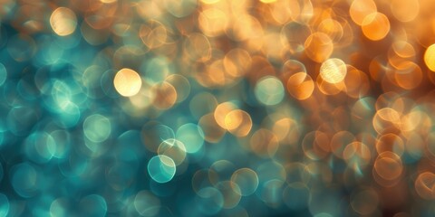 Wall Mural - Abstract Bokeh Background with Blue and Orange Lights