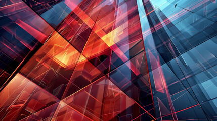 Wall Mural - Modern abstract glass architecture, futuristic composition.