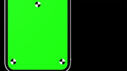 Wall Mural - mobile phones with green mock-up screens on green screen – tracking marks, luma matte, and chroma ke