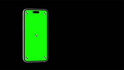 Wall Mural - mobile phones with green mock-up screens on green screen – tracking marks, luma matte, and chroma ke
