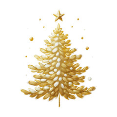 Christmas tree gold png transparent background, golden Xmas tree