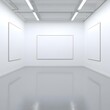 © duyina1990 - Empty Gallery Room with Three Blank Frames