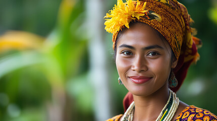 portrait of a child with yellow flowers