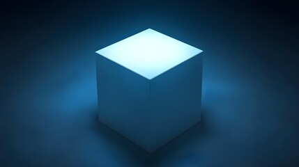 Wall Mural - Blue Cube Light Minimalist Background