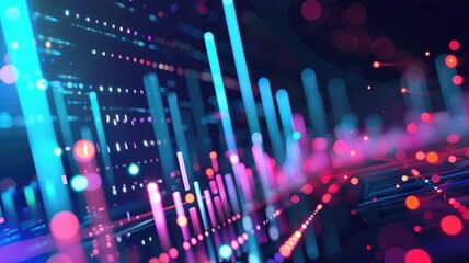 Hologram complex business graph present statistic infographic design for excellent business plan. Smart designing of document chart data with diagram easy for marketing and investment decision. AIG53.