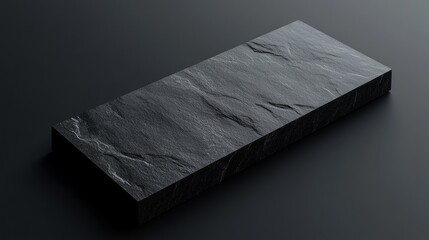 Canvas Print - A black slab of stone with a rough texture