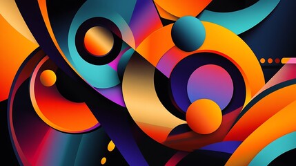 Wall Mural - abstract vibrant geometric background