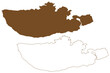 © danlersk - Sula island (Kingdom of Norway) map vector illustration, scribble sketch Sula map