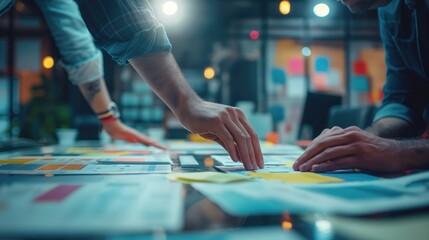 A team discussing product development in a meeting