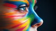 © Purichaya - Vibrant face paint enhances the beauty and expression of an eye, showcasing color and art in a captivating close-up.