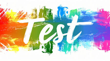 Wall Mural - colorful abstract background with brushstrokes featuring the word test, capturing artistic expressio