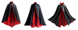 © Thak Pixel - black and red vampire cape with a high collar on isolated background