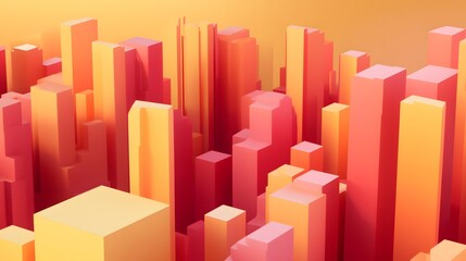 Wall Mural - Abstract Cityscape Illustration in Gradient Colors