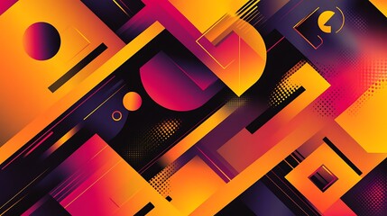 Wall Mural - abstract vibrant geometric background