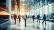 © CStock - blurred  businesspeople passing through a spacious corridor