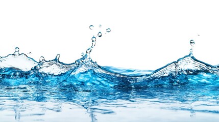 Sticker - Blue water level splash isolated on white with space for copy 