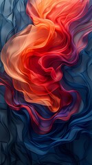 Wall Mural - Digital technology red and blue wave abstract poster background