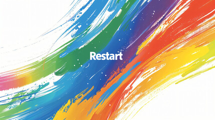 Fototapete - Vibrant and dynamic paint strokes in a variety of colors, representing a new beginning