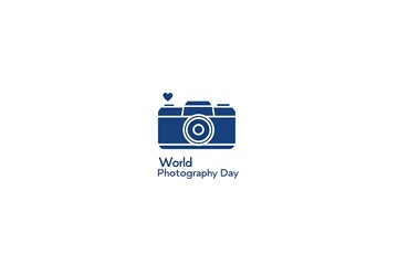 World Photography Day with World Map Background, photographer taking photo. World Photography Day social media banner and instagram banner post design