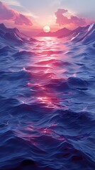 Wall Mural - Digital technology red and blue wave abstract poster background