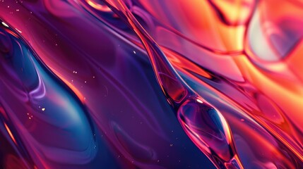 Wall Mural - abstract swirling liquid with red, orange, and purple hues