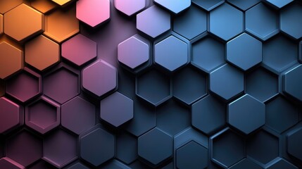 Wall Mural - abstract hexagon pattern with gradient color transition