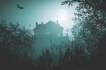 Wall Mural - Fantasy village with spooky and creepy characters, concept art, stock photo