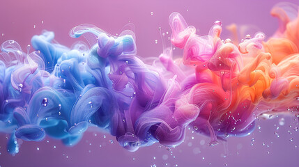 Wall Mural - a colorful smoke in water