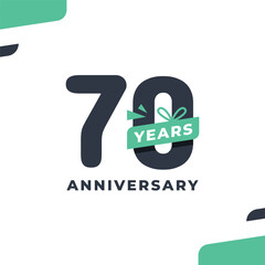 70 Years Fun Number Anniversary Design Illustration Collection