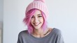 © CStock - Smiling pink-haired teenage hipster girl
