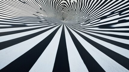 Black and White Abstract Tunnel