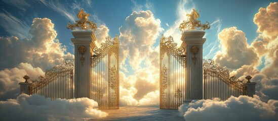 Golden Gates to Heaven in the Clouds