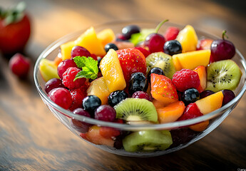 Wall Mural - Fresh fruit salad in the bowl