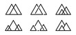 © Crispline Design - Minimalist mountain icons set with triangular peaks