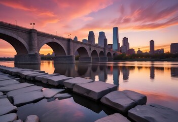 A stone bridge over a bridge 