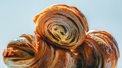 Canvas Print - A close up of a bunch of food that is stacked on top, AI