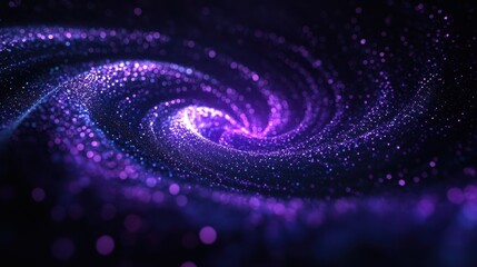 a swirling galaxy of purple and blue particles creating a cosmic effect.