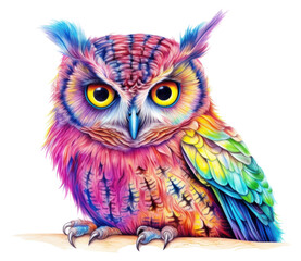 Canvas Print - PNG Owl drawing animal sketch transparent background